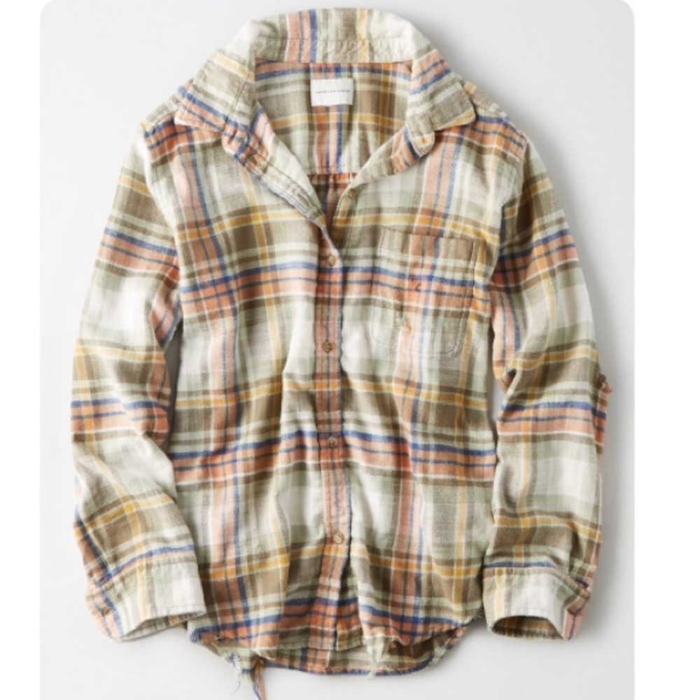 American Eagle Oversized Distressed Button Down S… - image 3